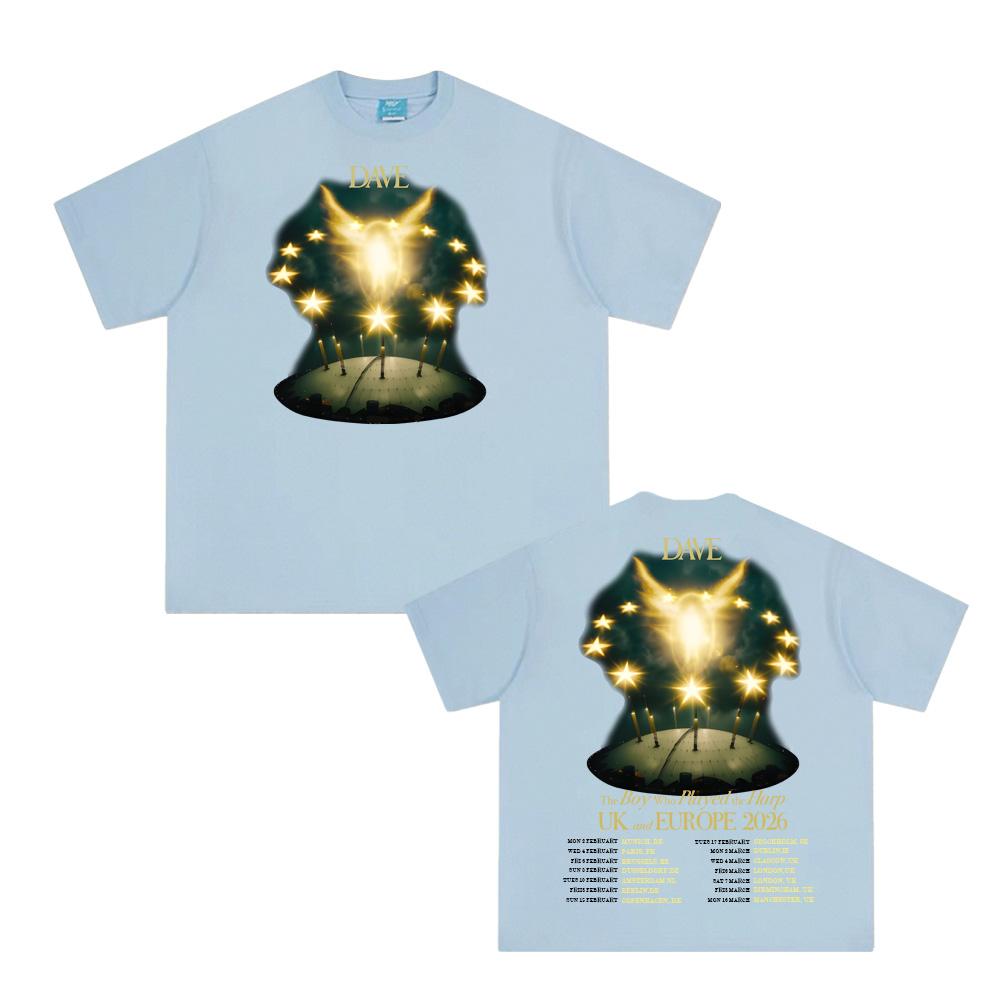 Dave The Boy Who Played The Harp Tour 2026 Summer Hip Hop Tee-shirt Korean Cotton High Quality Clothing Female/Male Tops