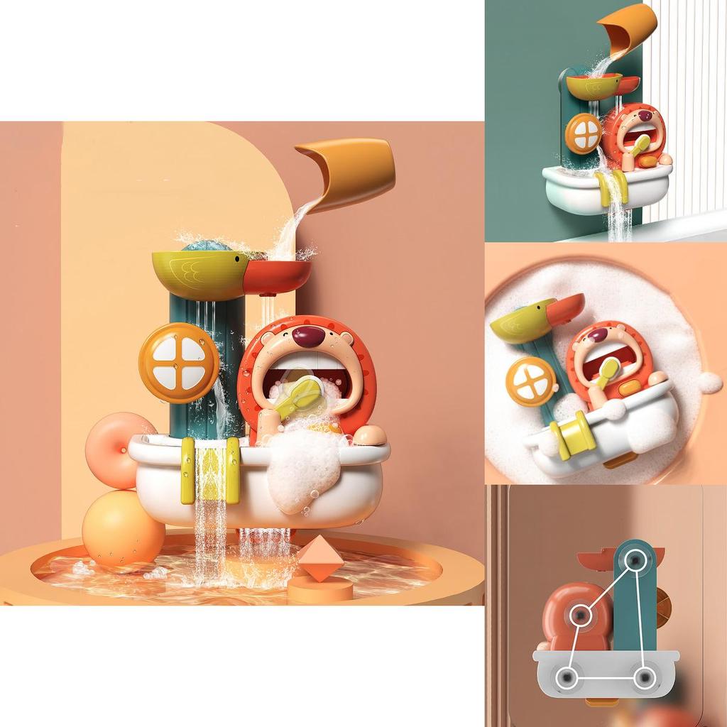 Лев Спиннер с пузырями на присоске Игрушка для купания малыша Водный спрей Детская игра для душа