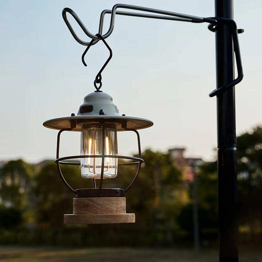 High Quality Vintage Style LED Camping Lantern with Adjustable Brightness Portable and Rechargeable Tent Hanging Lamp