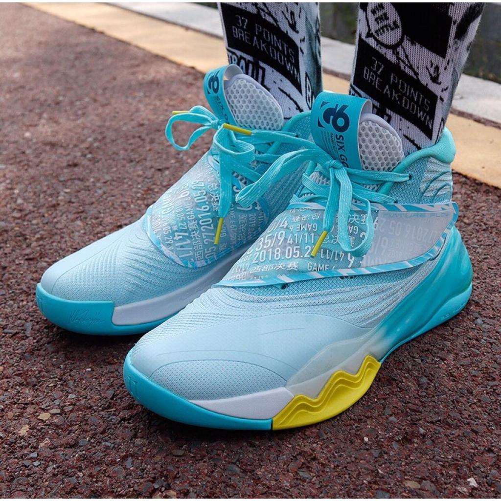 Anta KT6 Top Of G6 Thompson Shock Absorption Slip Resistant Durable High Top Basketball Shoes Men Basketball Shoes Pool-Blue 112131101-1