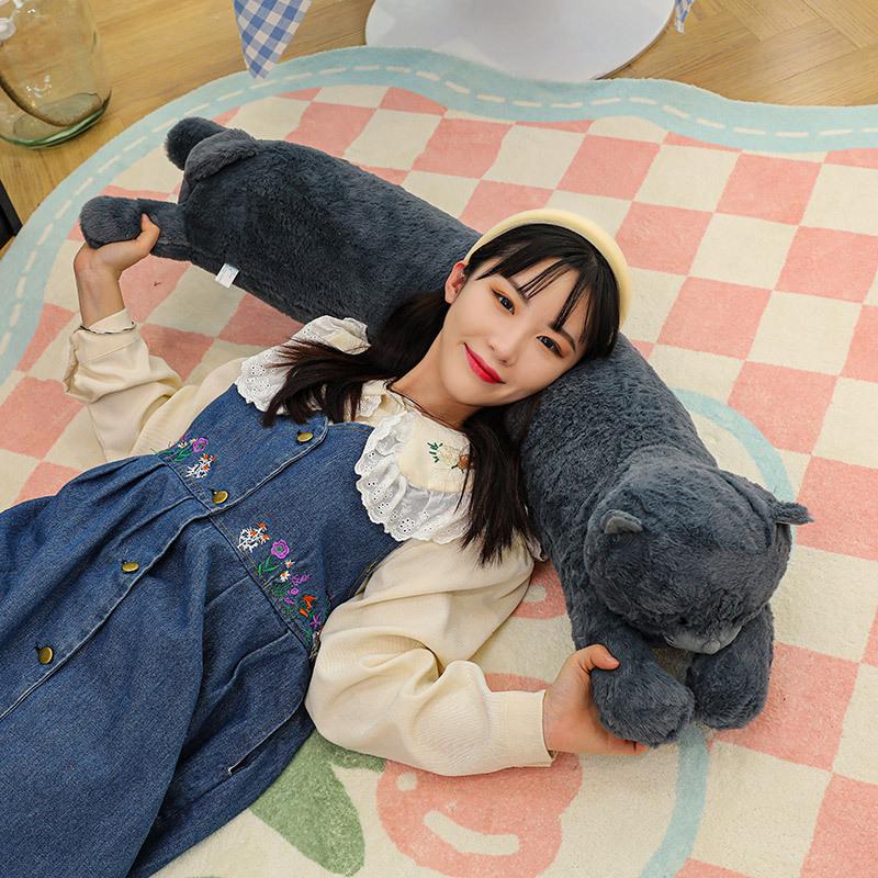 1 шт. Длинная полосатая подушка Brutalist Home Lazy Blue Cat Подушка для мужчин и женщин Подушка для сна Подушка для ног Домашняя подушка для дивана