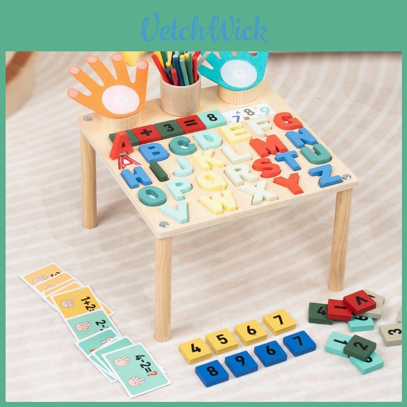 Educational Wooden Toy Blocks With Letter And Number Recognition For Toddler Learning Activities