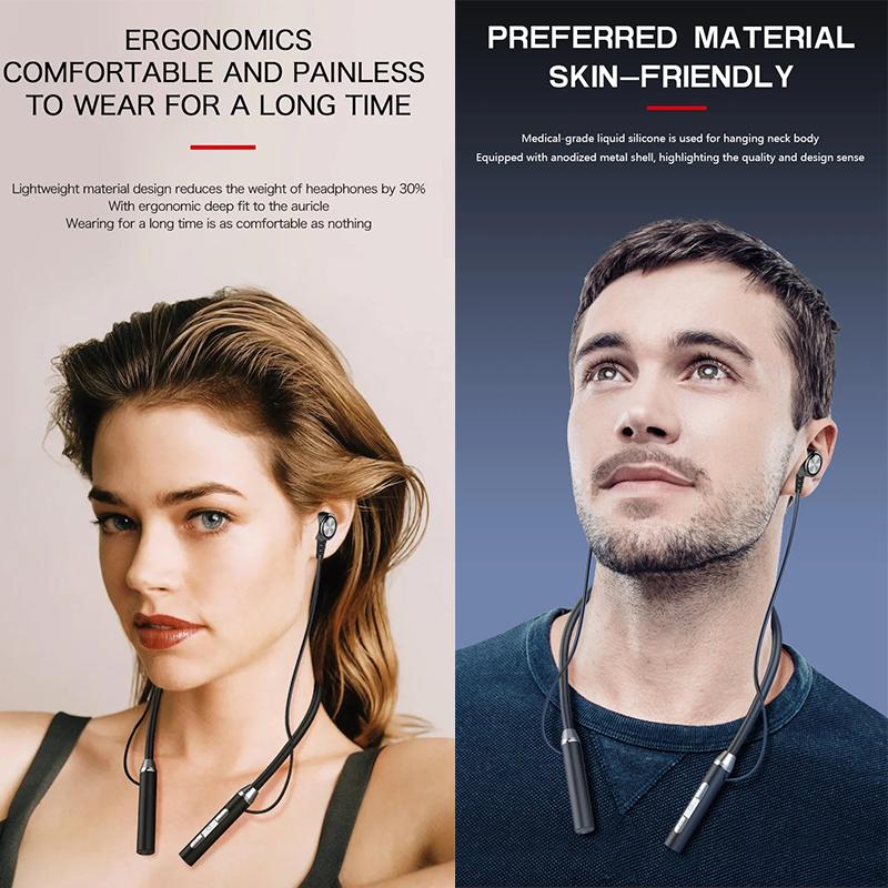 Neck-mounted Bluetooth Headset Sports Wireless Headset Neck-mounted Large Battery Binaural Magnetic Suction