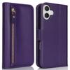 Подходит для iPhone16 кожаный чехол 17Pro кошелек на молнии с отделениями для нескольких карт косой ремень защитный чехол S24Ultra многофункциональный