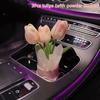 Креативное украшение салона автомобиля Милые поделки Орнаменты Автомобильный букет из тюльпанов Декоративные принадлежности Украшение центральной консоли автомобиля Подарки