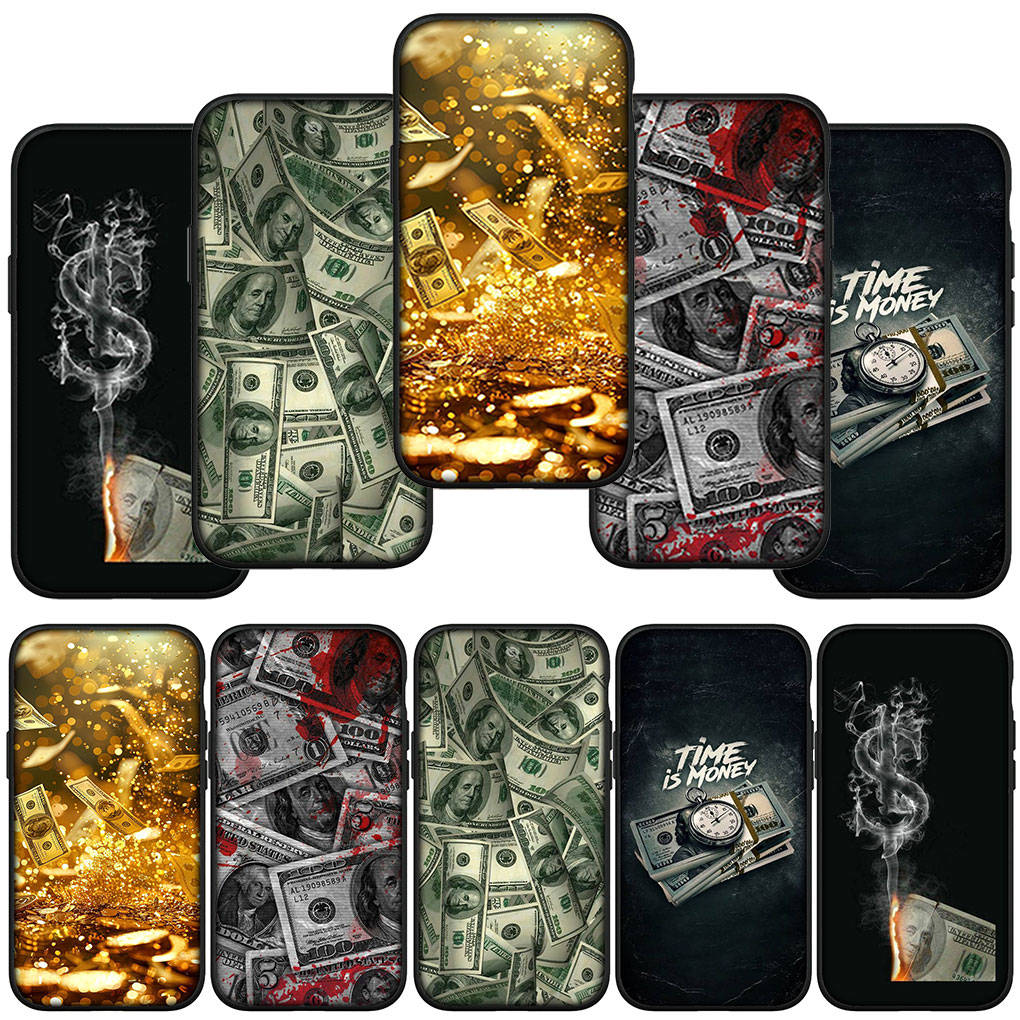 Чехол для телефона Samsung Galaxy S25 S24 S23 iPhone 16 15 Xiaomi Redmi Note 14 13 12 16E X 11 Pro Max OPPO Moto Huawei Wallpaper Money 100 Dollars Cover