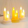 Светодиодная беспламенная свеча, электронная свеча, беспламенная свеча-столб, трио, настольная свеча для праздников, свадеб, вечеринок, центральное украшение
