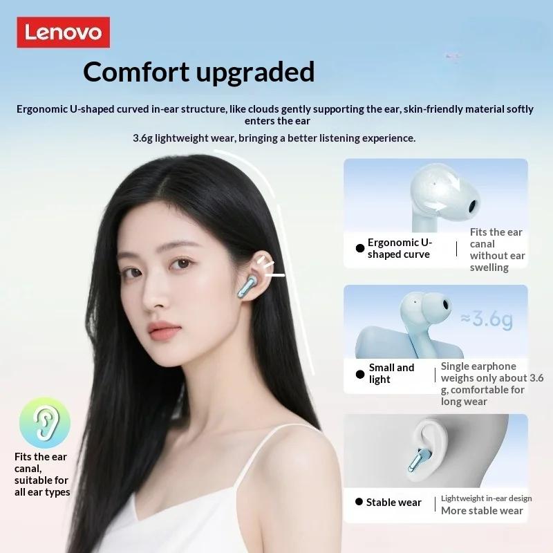 Lenovo LE217 TWS Беспроводные Bluetooth-наушники V6.0, долгое время работы от аккумулятора, игровые, с шумоподавлением, спортивные вкладыши, 3D стереозвук, сверхнизкая задержка 38 мс, гарнитура