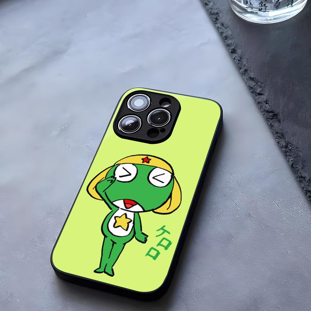 Мультяшный чехол-лягушонок Keroro Gunsou из закаленного стекла для IPhone 17 13 14 16 12 15 11 Pro Max Plus Mini X XR SE2020 Coque