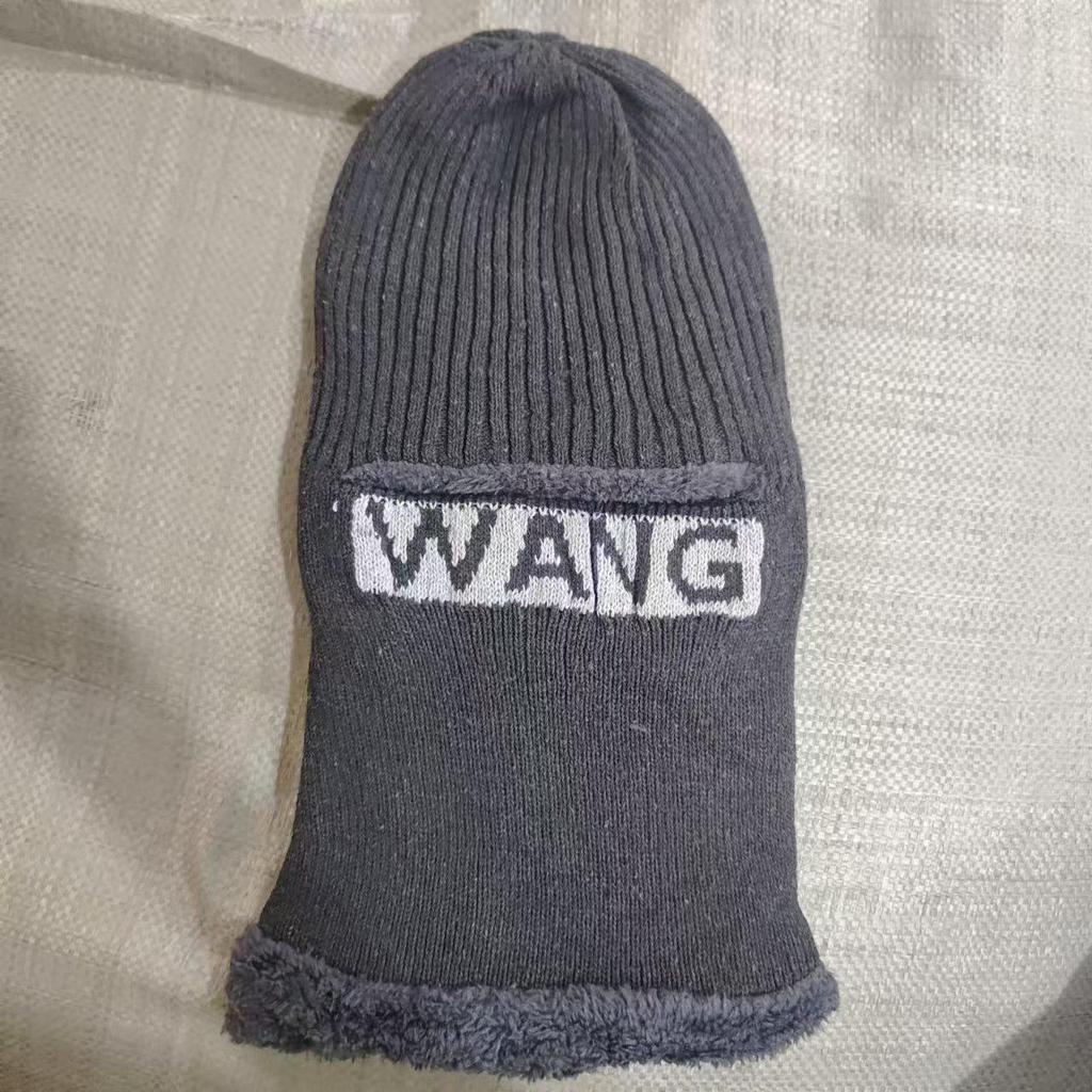 Треугольная вязаная шерстяная шапка для мужчин - на бархатной подкладке, утолщенная, теплая, морозостойкая, в корейском стиле, осенне-зимняя велосипедная кепка-пуловер