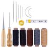 16PCS Leather Sewing Kit with Waxed Thread Leather Needle Sewing Awl Thimble Leather Working Tools