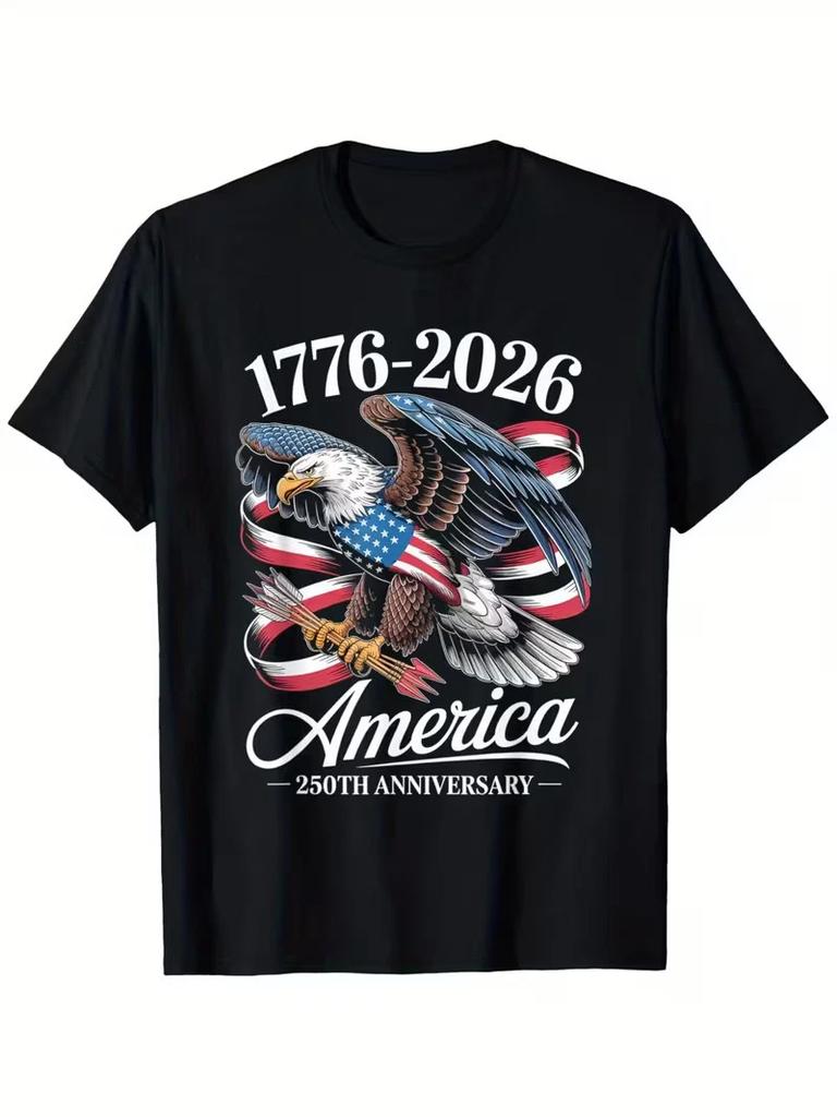American Independence 250th Anniversary 1776-2026 Eagle & Flag Patriotic T-Shirt