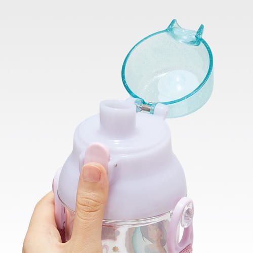 Skater Water Bottle, 480ml, Disney Princess 24 Design, Plastic Clear Bottle, for Kids, Made In Japan, PSB5TR-A