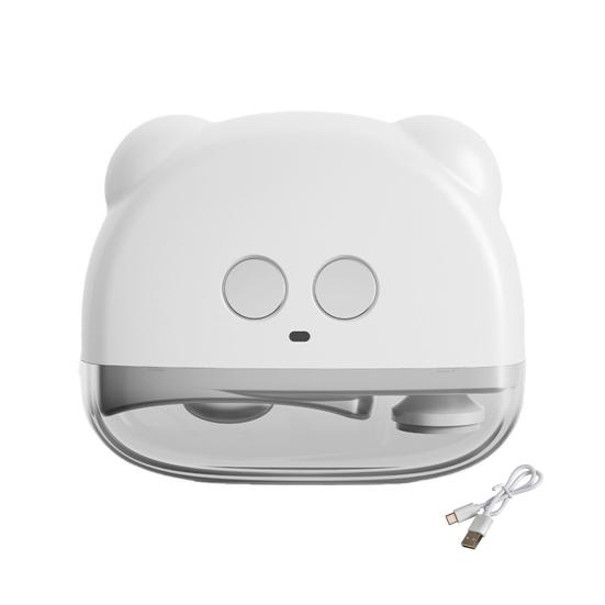 Детская электрическая машинка для стрижки ногтей со светодиодной подсветкой, перезаряжаемая, 3 скорости, автоматический триммер для ногтей, для детей