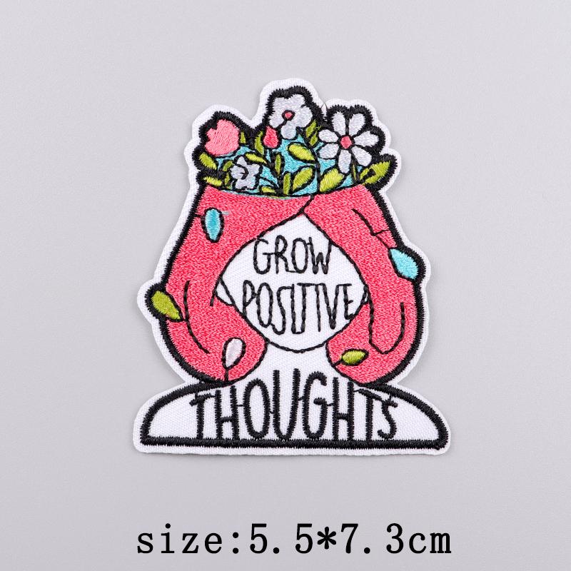 Mushroom Patch Iron On Patches For Clothing Thermoadhesive Patches On Clothes Natural Cartoon Embroidery Patch For Clothes Badge