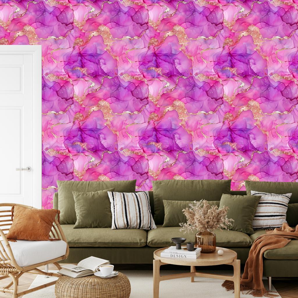 Ink violet, powder pink and purple wallpaper 50x1000