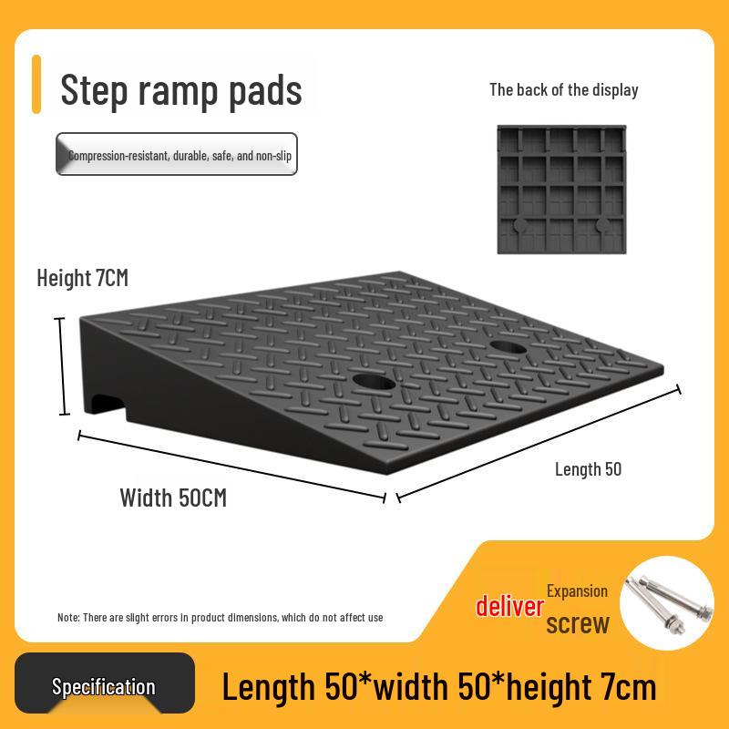 Rubber-Plastic Anti-Slip Speed Bump Curb Ramp Mat for Cars