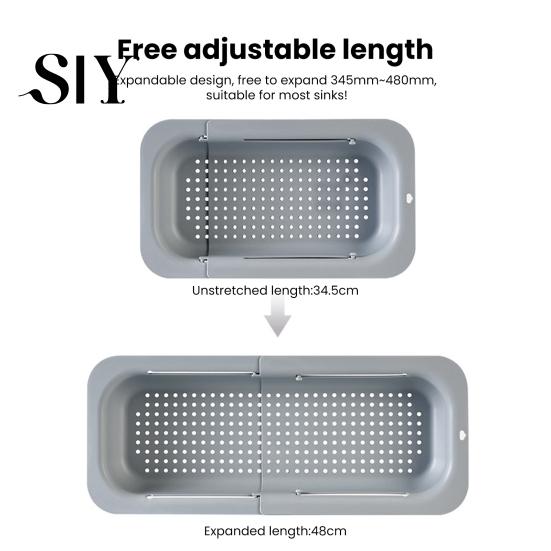 Adjustable Sink Strainer Retractable Drain Basket Over The Multifunctional Grade PP Extendable Fruit Space-saving Colander Vegetable Washing