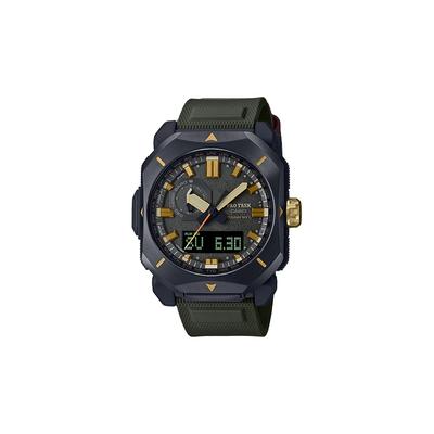 Серия PRO TREK-Дисковый двойной дисплей Наручные Низкотемпературные Солнечная батарея Кварцевый механизм Ремешок из смолы Японские PRW-6900Y-3PR