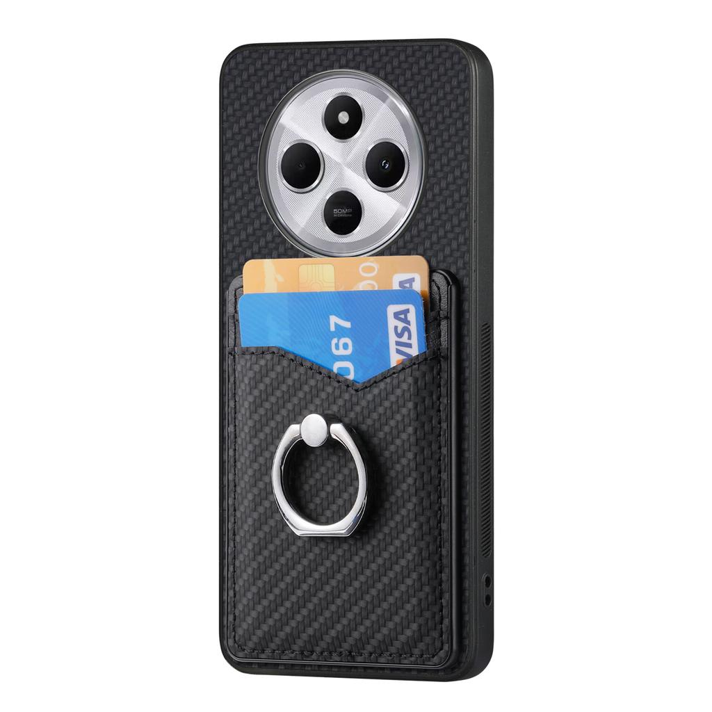 Phone Case For Xiaomi Redmi 14C 4G/14R 5G/Poco C75 4G Back Cover with Card Slots Ring Holder Kickstand