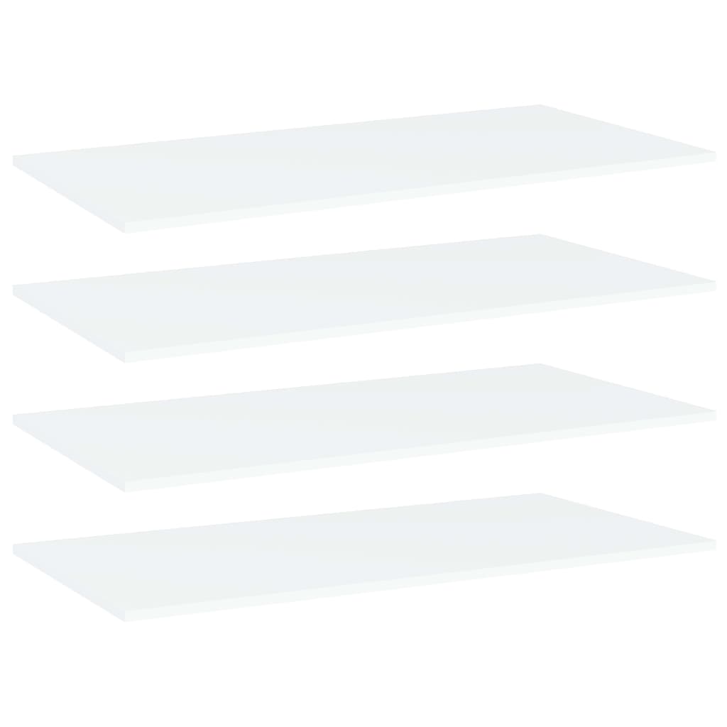 Shelf Boards 4 pcs White 80 x 20 x 1.5 cm Wood Based Material