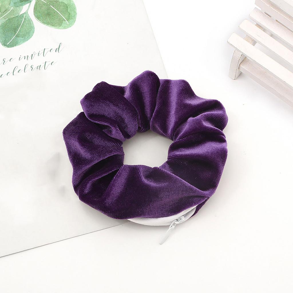 Резинки для волос на молнии, карманные резинки для волос, бархатный браслет для волос со потайной молнией, сумка для хранения помады для ключей, эластичная лента для волос