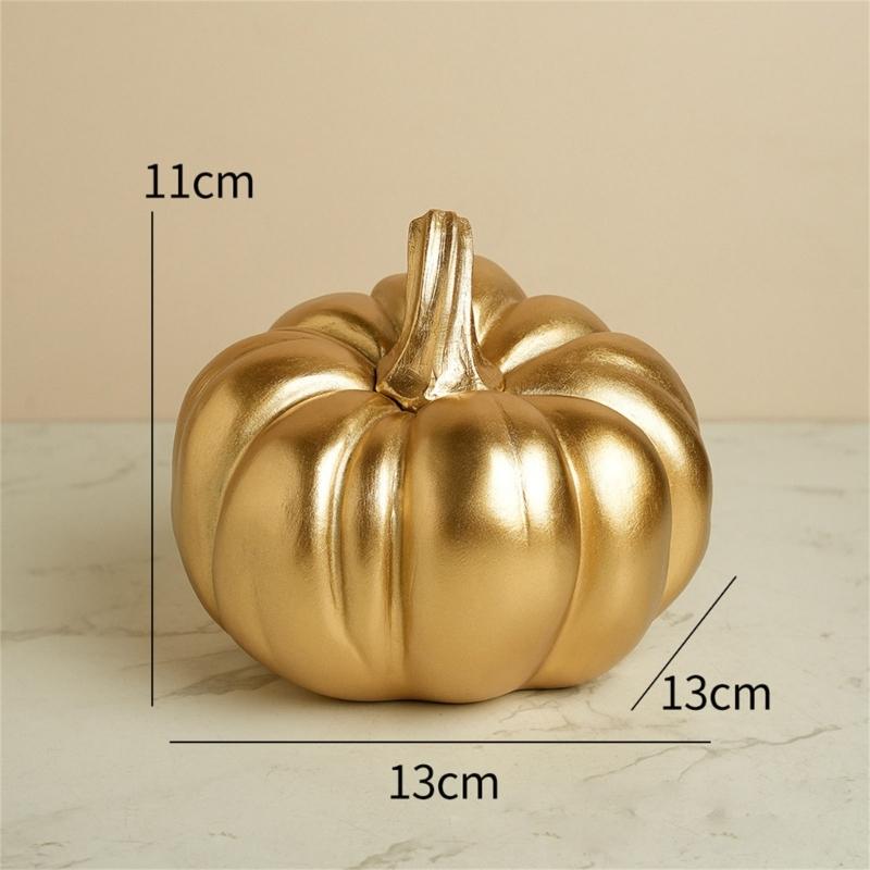 Gold Pumpkin Autumn Decors Decorative Pumpkin for Halloween Thanksgiving Table Centerpieces Mantles Bowl Party Wedding