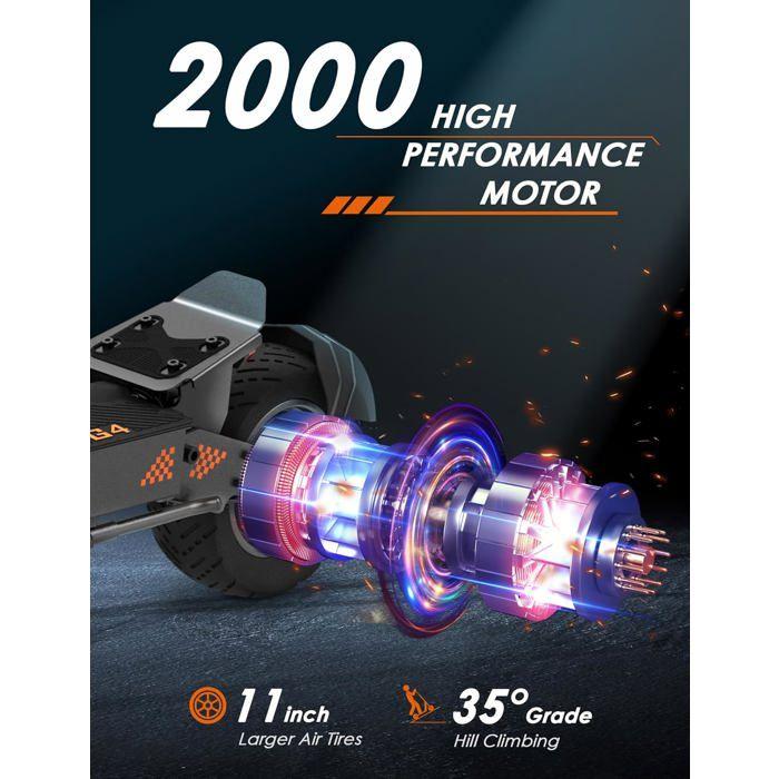 KuKirin G4 - Trottinette Électrique Pliable - Moteur 2000W - Batterie 20Ah 60V - Autonomie 75km - 11'' Pneu - Max 70KM/H - Nior