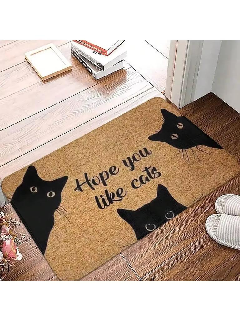 Black Cat Carpet Cute Cartoon Doormat Soft Welcome Mat Carpet For Live Room Rug For Bedroom Outdoor Carpet Home Decorati