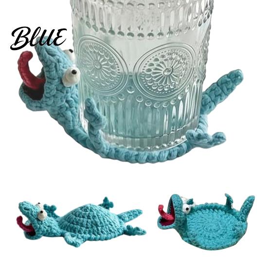 Desk Accessory DIY Crochet Lizard Coaster Kit Handmade Knitting Animal Crafts Decorative Drink Mug Coffee Cup Mat for Adults Beginner Kniting