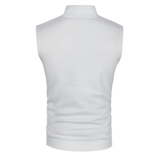 Мужской жилет, пальто с воротником-стойкой, без рукавов, застежка-молния, жилет с карманами, однотонный приталенный пиджак