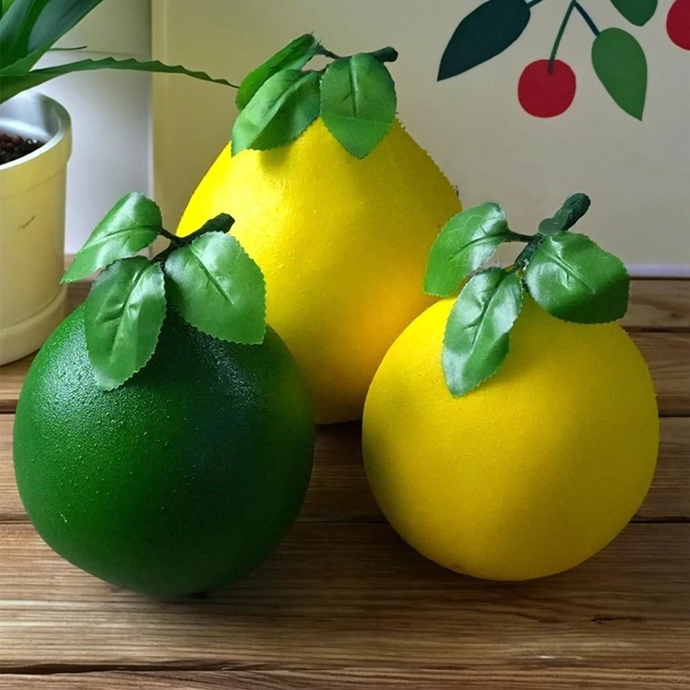 Yellow/Green Fake Grapefruit Lifelike Artificial Fruit Pomelo Fruit Ornament Cabinet Photography
