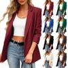 Женская блейзер-куртка в стиле business casual с длинным рукавом и отложным воротником для работы