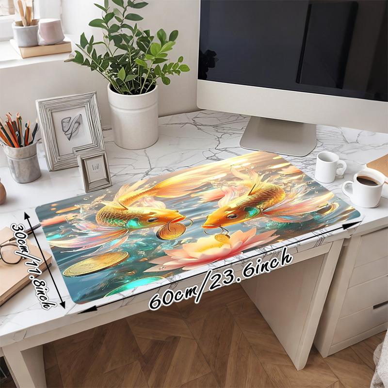 1PC fish money Oversized Mouse Pad - Non-Slip Rubber Base Perfect for Office School Esports Home Decor Desk Mat 241A