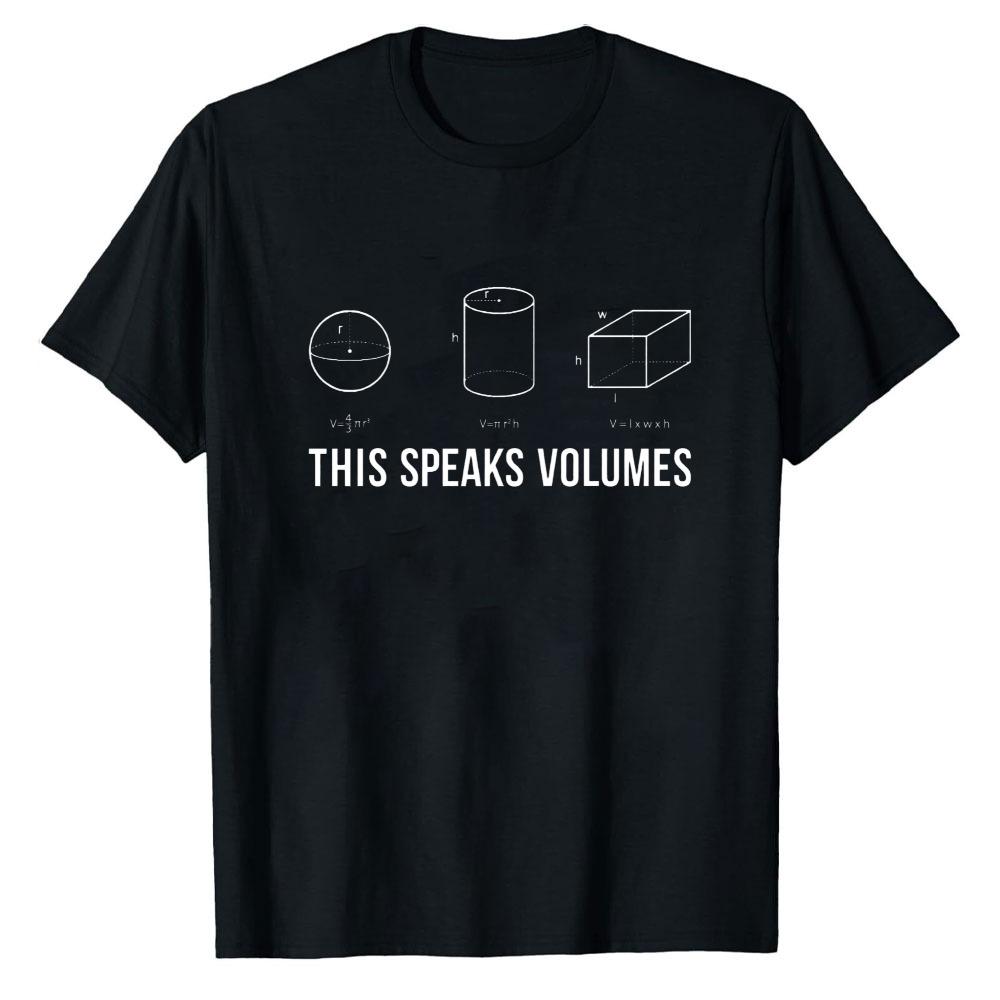 This Speaks Volumes Math Volume Formula Geometry Graphic Men Modal TShirt Print Short Sleeve Tees Soft Lightweight Casual Tops