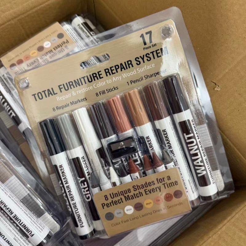 Wood Floor Scratch Repair Pen Set - Touch-Up for Wood Grain Coloring