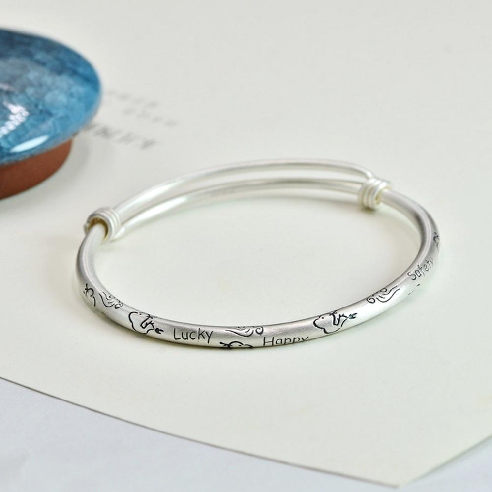 2023 Zuyin S999 Primordial Year Xiangyun Moe Dragon Bracelet for Women Simple Solid Cute Student Young Style Bracelet New