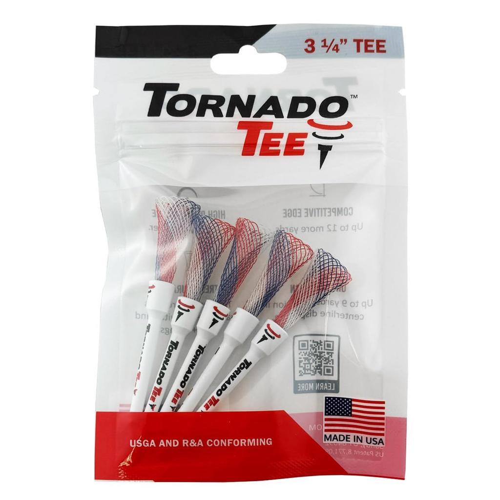 Флуоресцентные тишки Tornado Golf, 5 шт., 3,25" 4" (Красный/Белый/Синий, 3,25 дюйма) [Использовал]