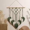 Hand Woven Tapestry Macrame Wall Hanging Bohemian Nordic Pendant Backdrop with Tassel Decoration for