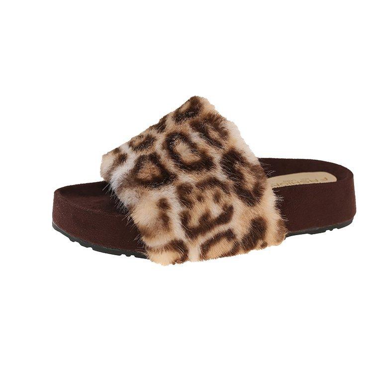 Winter Women’s Fur Slippers Indoor Furry Fuzzy Shoes Home Cozy Warm Slides Women Flip Flops Soft Sole Tongs Femme Claquette Luxe