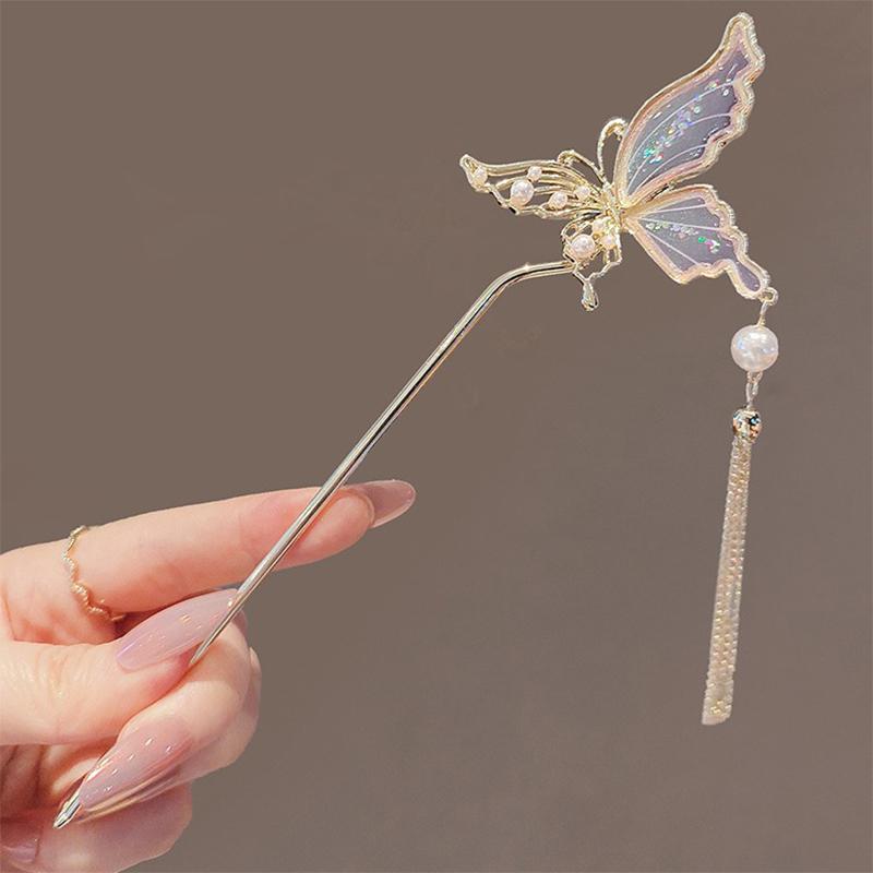 Vintage Butterfly Tassel Hair Sticks For Women Girls Chinese Style Hair Sticks Versatile Exquisite Hair Accessories Gifts
