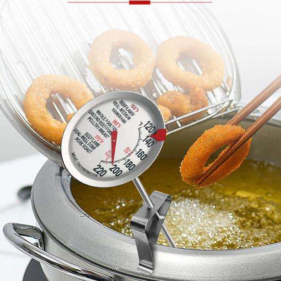 Термометр для мяса из нержавеющей стали с циферблатом 2,5 дюйма, термометр для мяса с мгновенным считыванием, термостойкий зонд для выпечки, конфет, масла, стейка, индейки