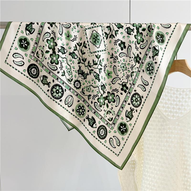 Silk Silk Scarf Women'S Season Versatile Elegant French 70Cm Chinese Square Scarf Mulberry Silk Scarf Multifunctional Shawl