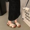 2025 Spring and Autumn New Fashion Versatile Fashion Roman Sandals Fairy Style Flat French One-word Strap