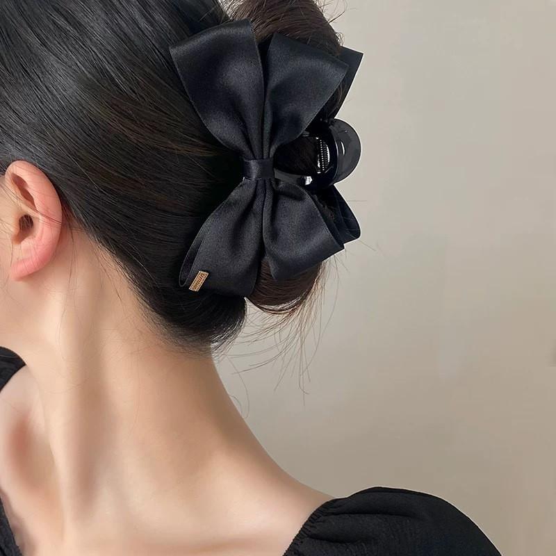 French Elegant Hair Clip Black Bow Claw Clip Butterfly Hair Clip Women Girl Back Of Head Tie Hairpin Fashion Hair Accessories