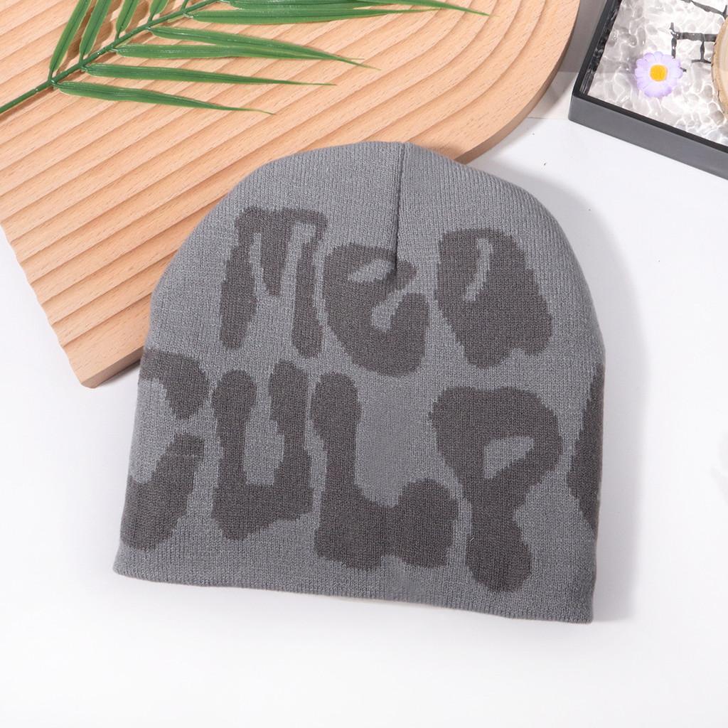 Hip Hop Letter Y2k Beanie Hat With Warm Acrylic Fabric For Streetwear And Fall Outdoor Activities