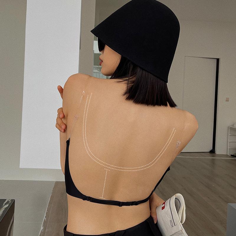 Бюстгальтер с открытой спиной и глубоким вырезом, сексуальный бюстгальтер с глубоким вырезом и глубоким вырезом, свадебный бюстгальтер с открытой спиной, невидимое бесшовное нижнее белье с глубоким U-образным вырезом