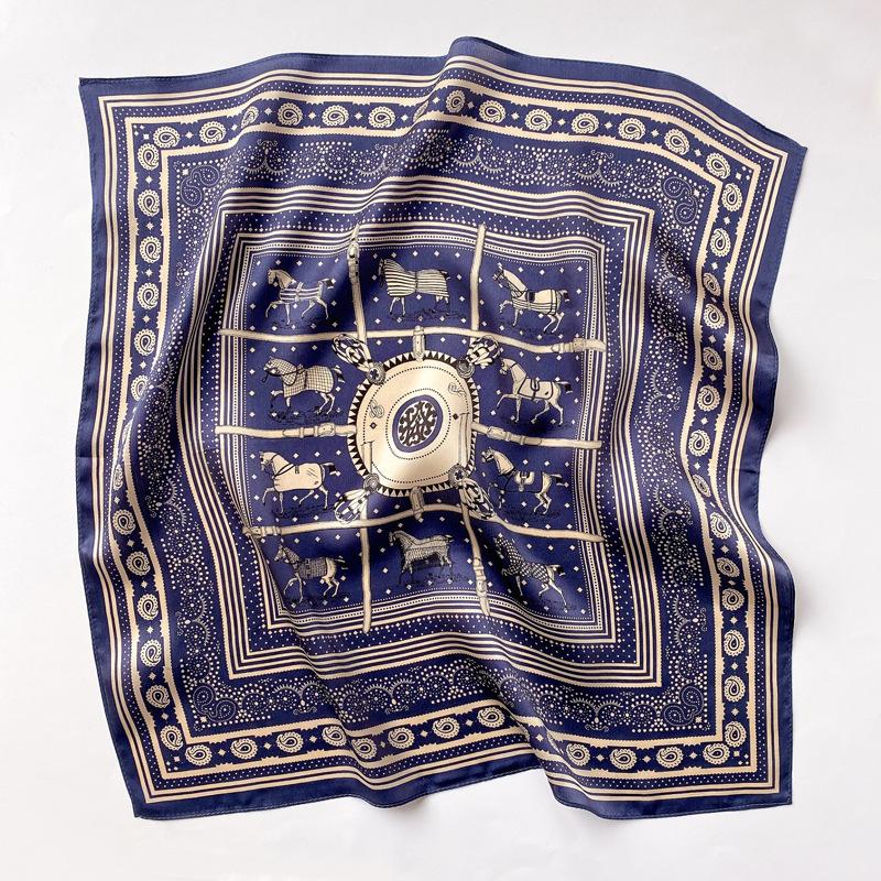 Summer new silk silk scarf small square scarf mulberry silk versatile scarf versatile square scarf professional flight attendant bank