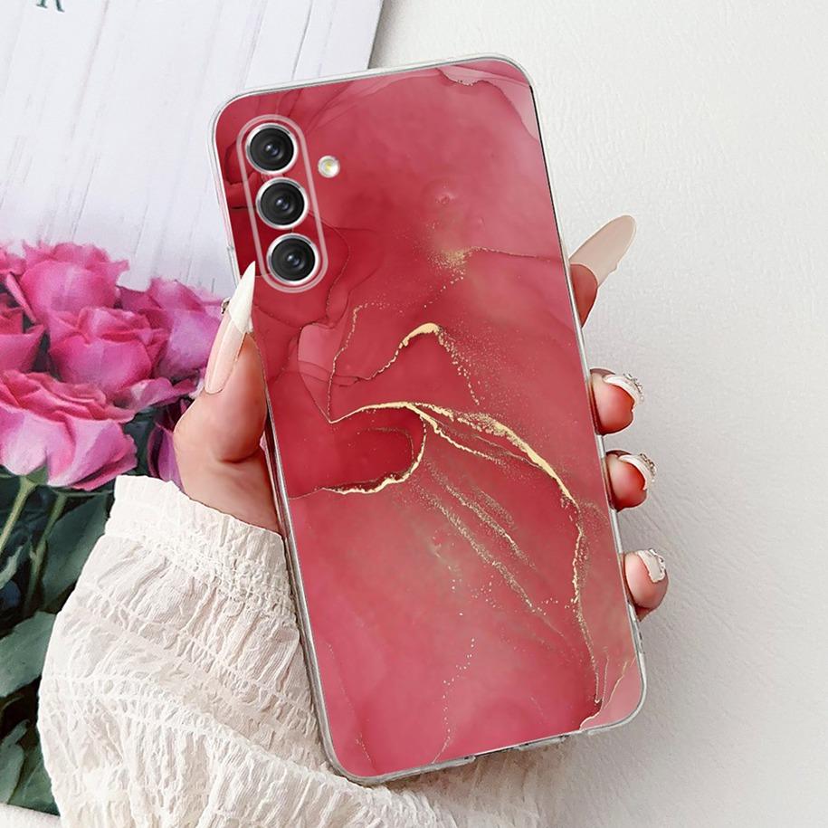 Чехол для Samsung Galaxy A24 4G SM-A245F Чехол Модный Цветочный Мраморный Мягкий Силиконовый Чехлы для Телефона Для Samsung A14 A34 A54 5G Fundas