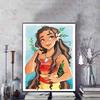 Disney Diamond Painting Moana Watercolor Style Healing Illustration Mosaic Art DIY Cross Stitch Embroidery Set Full Diamond Home Decor Gift